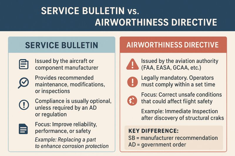 Aviation-knowledge - Service Bulletin vs. Airworthiness Directive Many ...