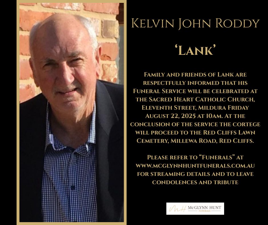 RODDY Kelvin John ‘Lank’ –... - McGlynn Hunt Funerals | Facebook
