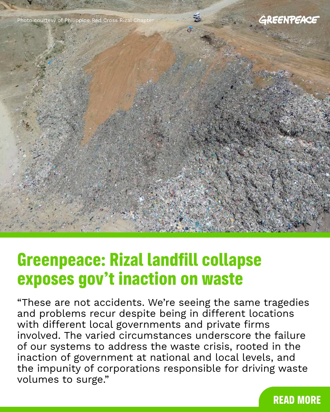 Another landfill has collapsed.... - Greenpeace Philippines | Facebook