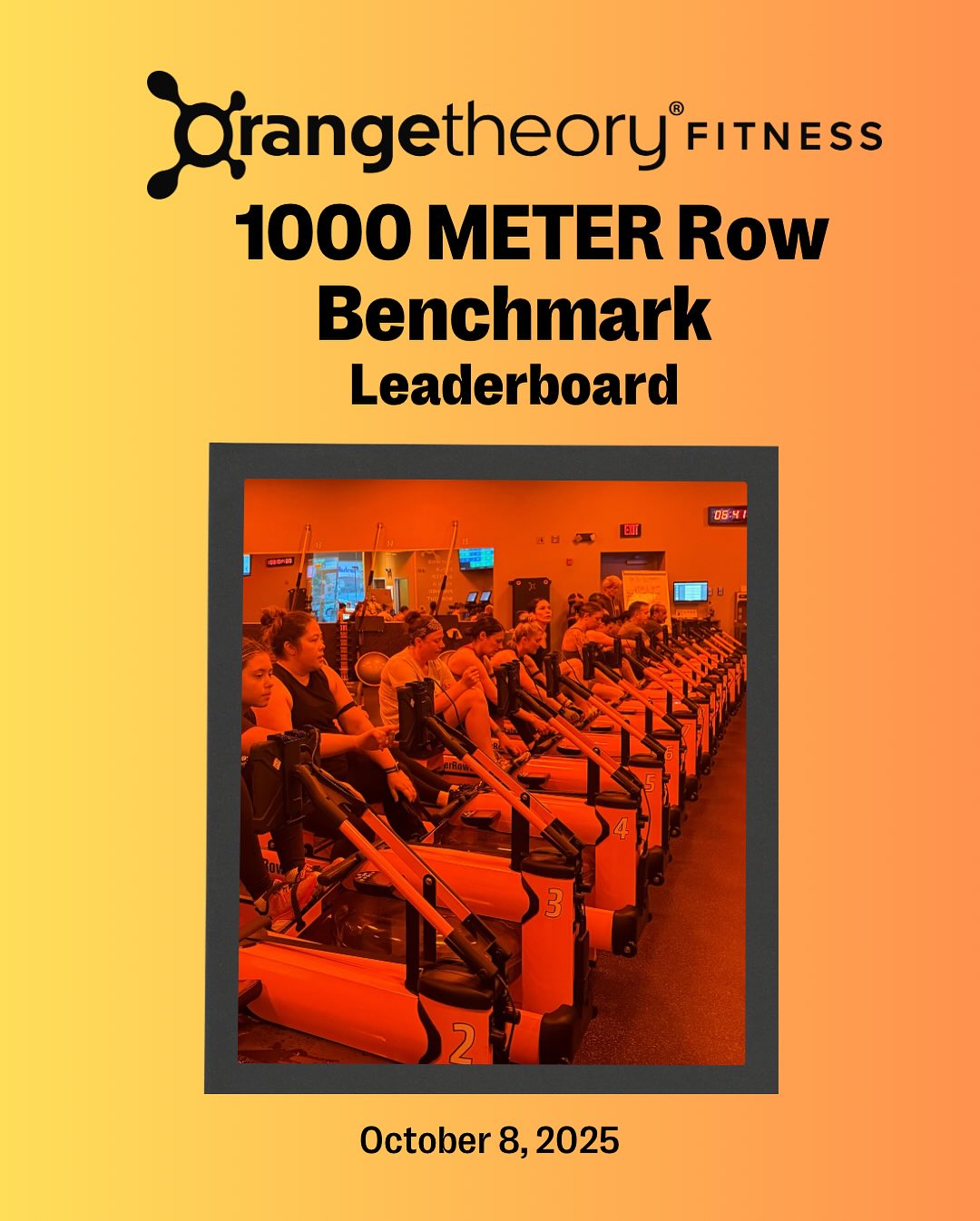 The 1000m Row Benchmark... - Orangetheory Fitness Frederick | Facebook