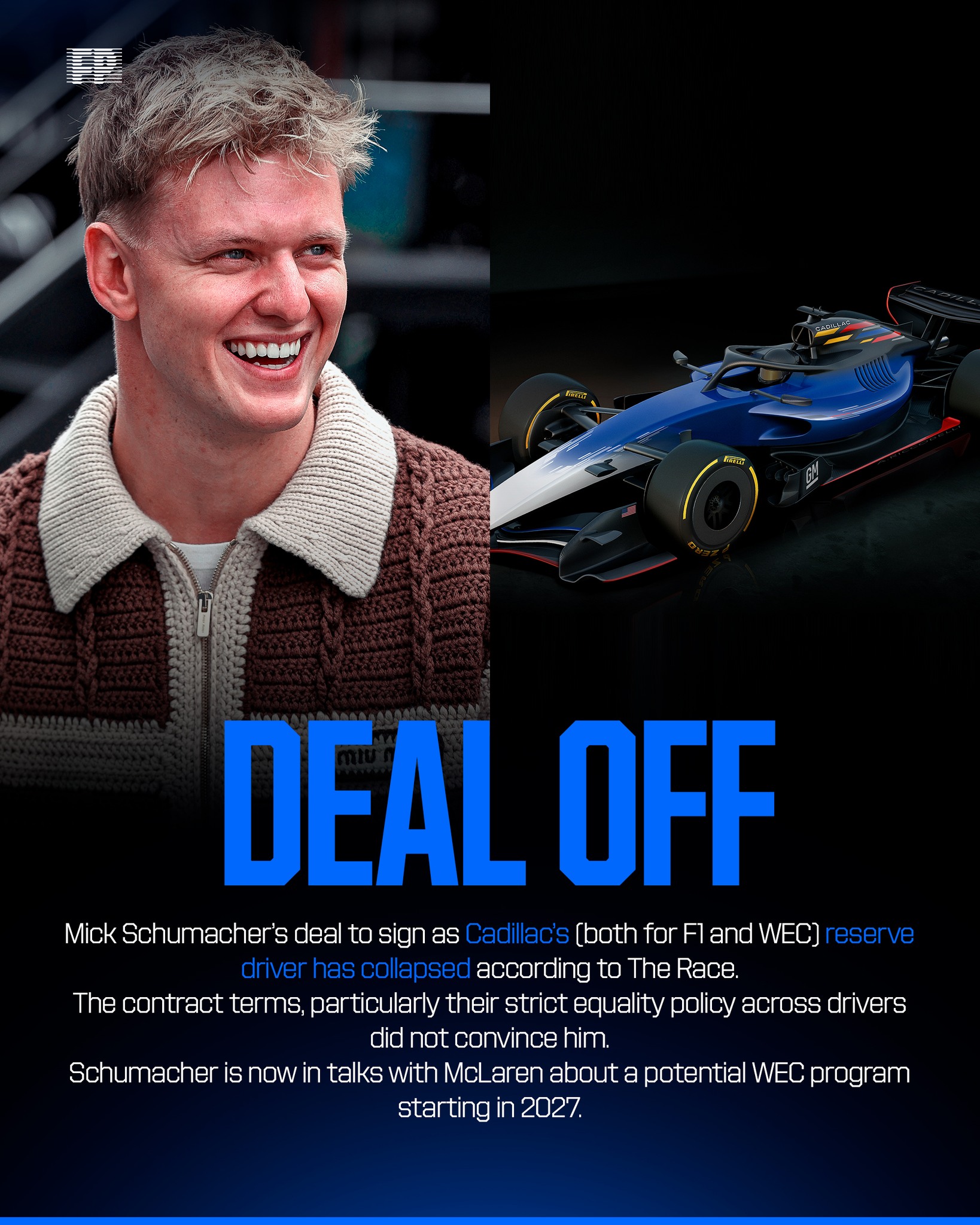 Formula - 🚨According to The Race, Mick Schumacher’s deal to sign as ...