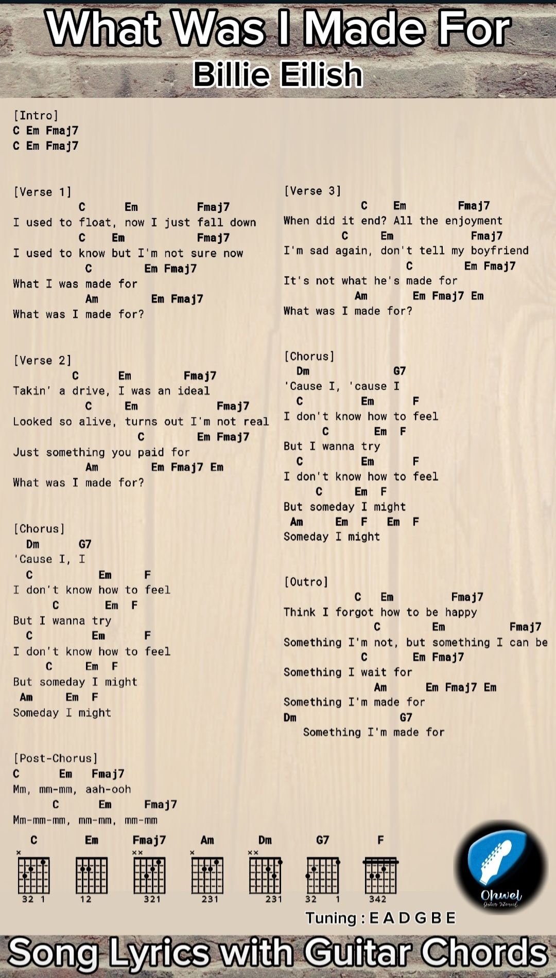 What Was I Made For Chords