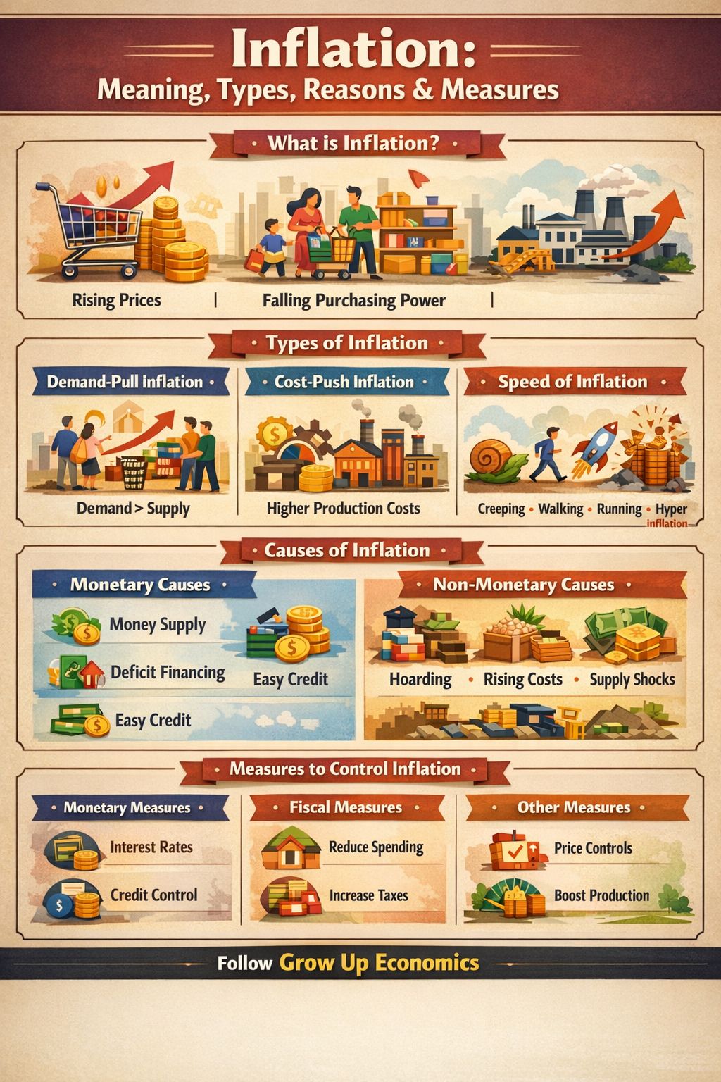 📌 Inflation – Meaning, Types, Reasons... - Grow up Economics | Facebook