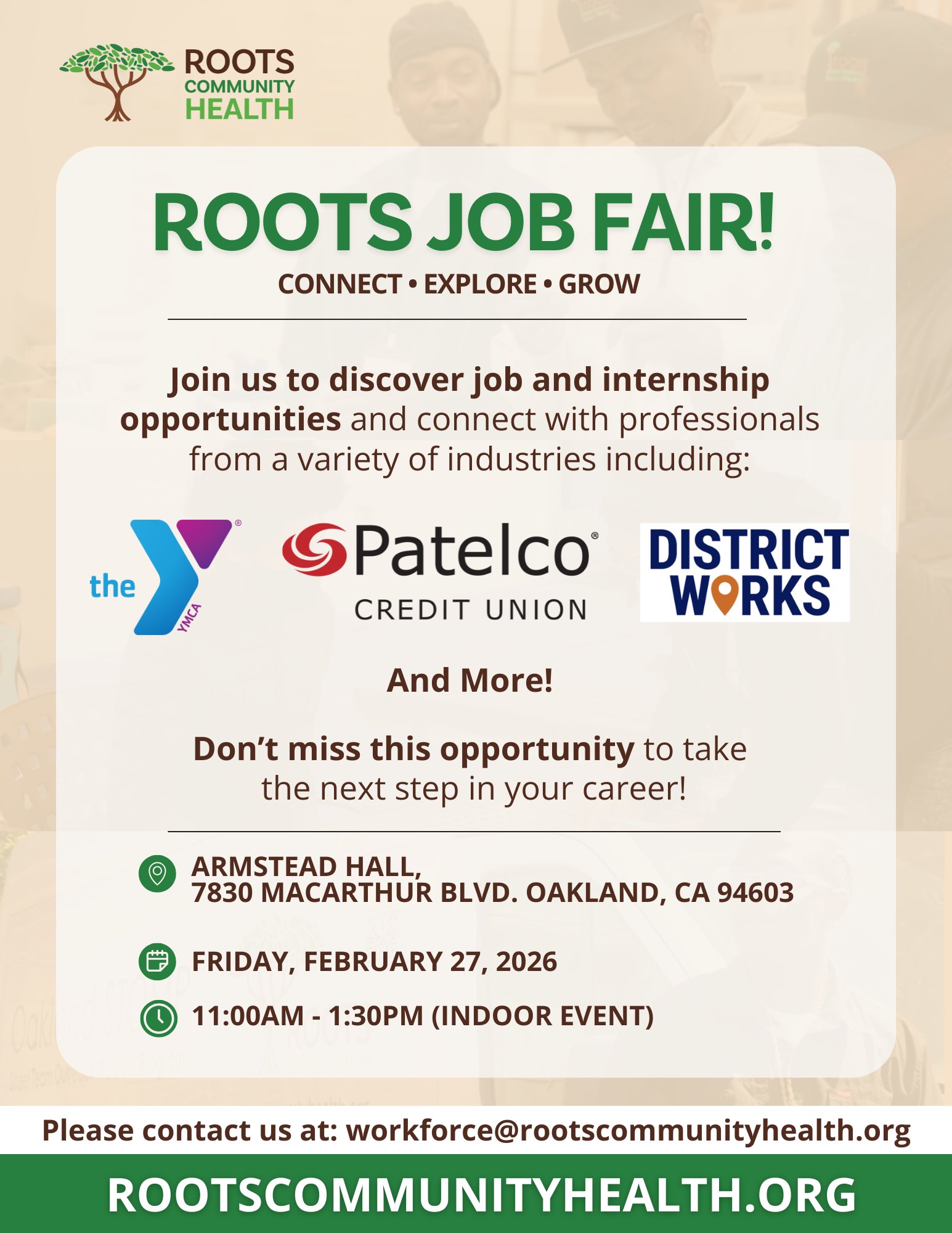 Roots - Join us for our next Job Fair to connect with local employers ...