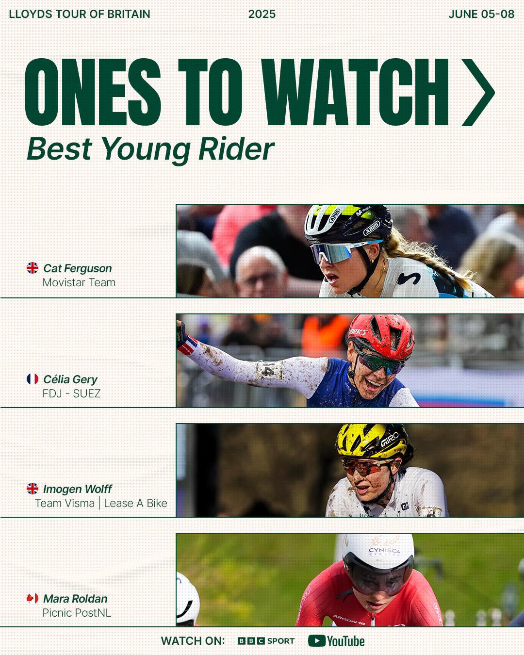 🌱 ONES TO WATCH: Best Young Rider 🌱... - The Tour Of Britain | Facebook