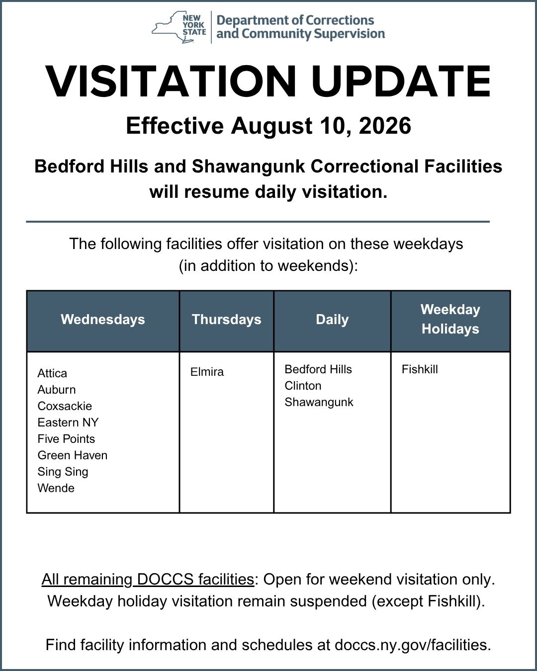 NYS Department of Corrections and Community Supervision
