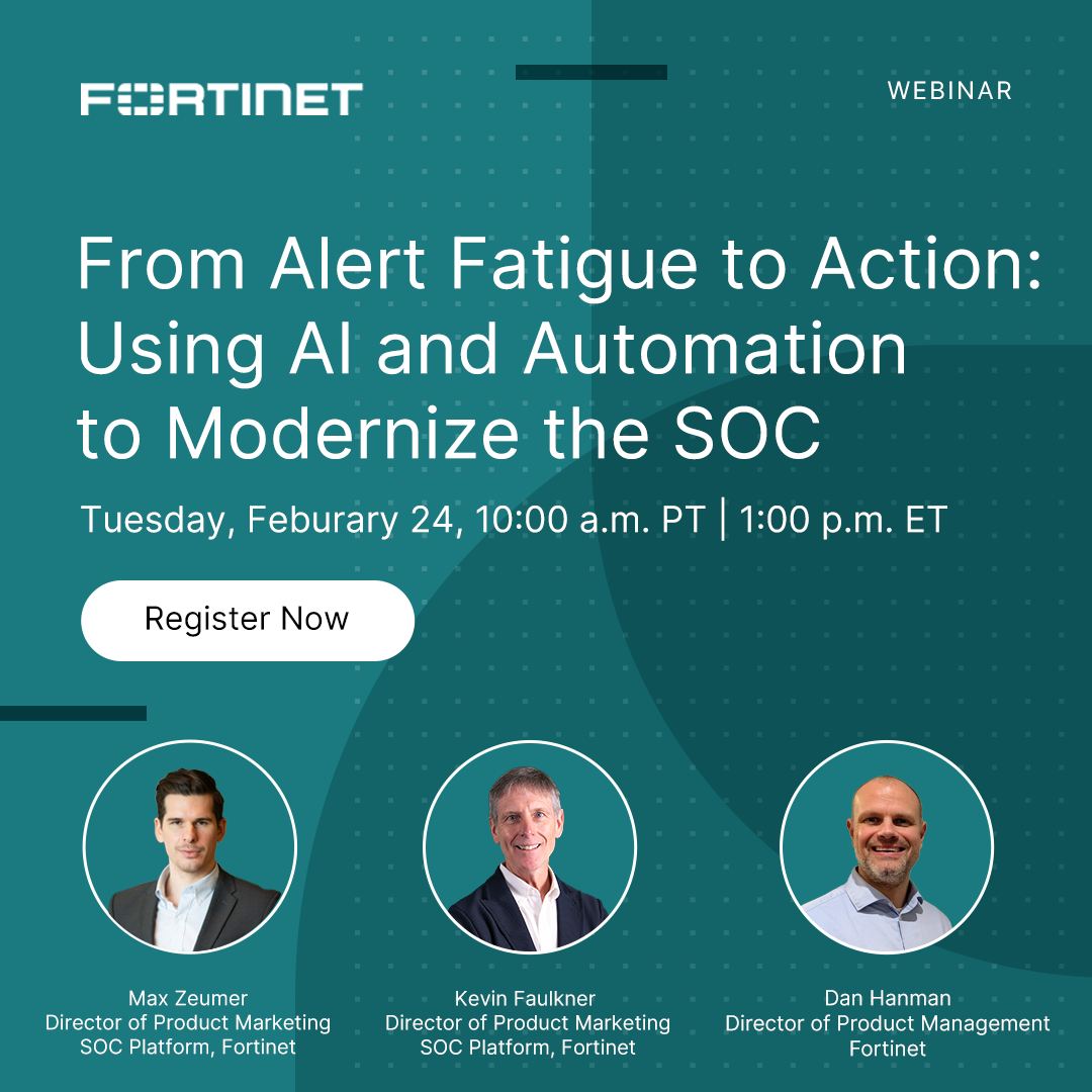Fortinet - Tired of alert overload slowing down your SOC? 🚨 Join our ...