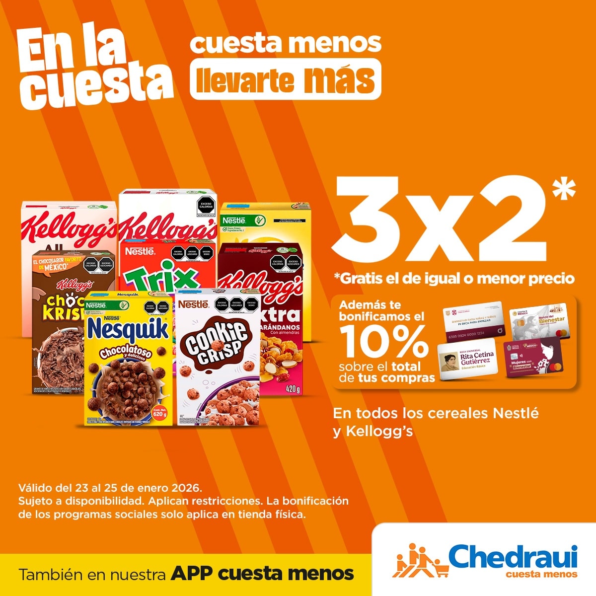 Chedraui - 3x2 en todos los cereales Nestlé y Kellogg's 🧡 https://short ...