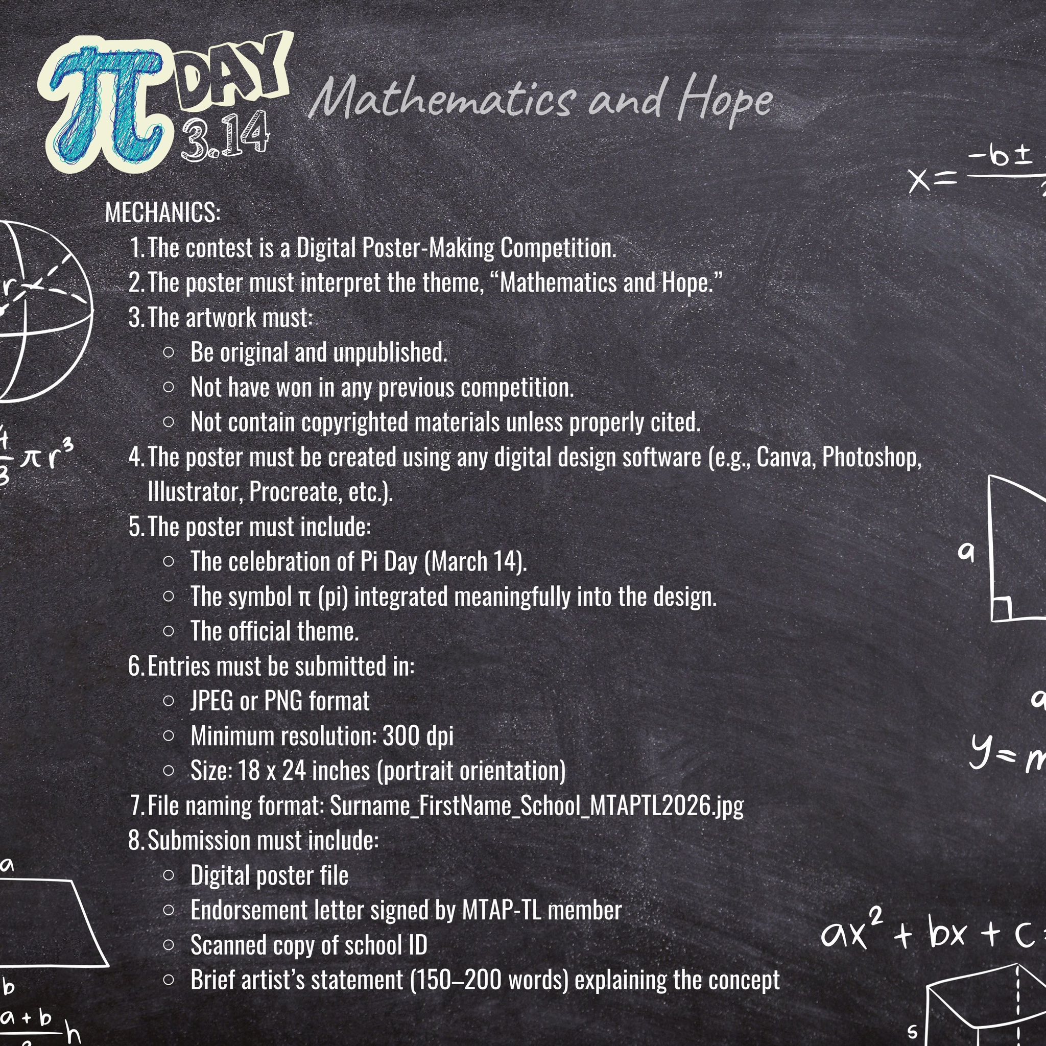 CALL FOR ENTRIES: Pi Day 2026 Digital Poster-Making Contest In ...