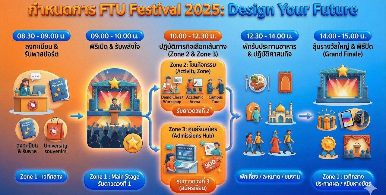 📣 ประกาศเชิญชวนเข้าร่วมงาน FTU Festival 2025 : Design Your Future ...