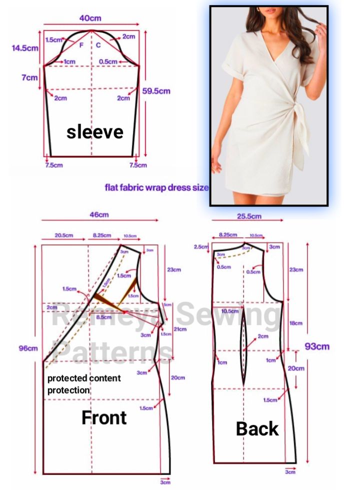 Remeya - Women’s Short-Sleeve Mini Wrap Dress #fblifestyle #sewing # ...