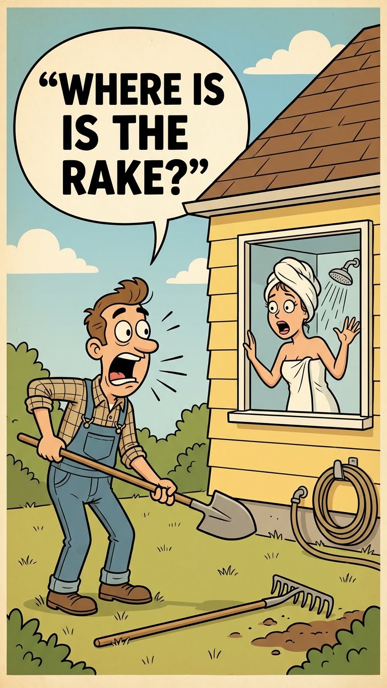 Daily - A man was working in the garden, and his wife was about to take ...