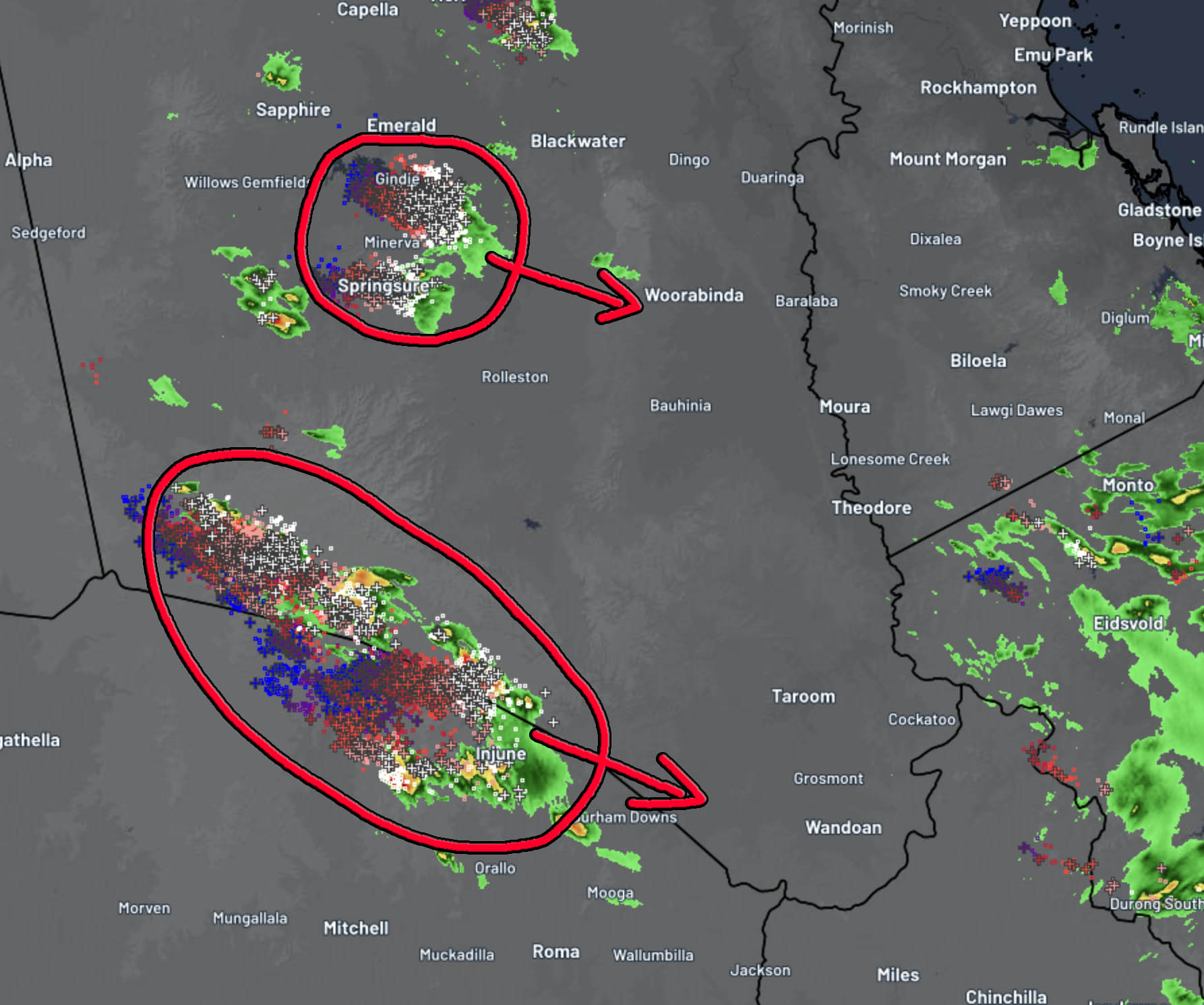 Higgins - 2pm Central QLD Severe Storm Warning: Isolated severe storms ...