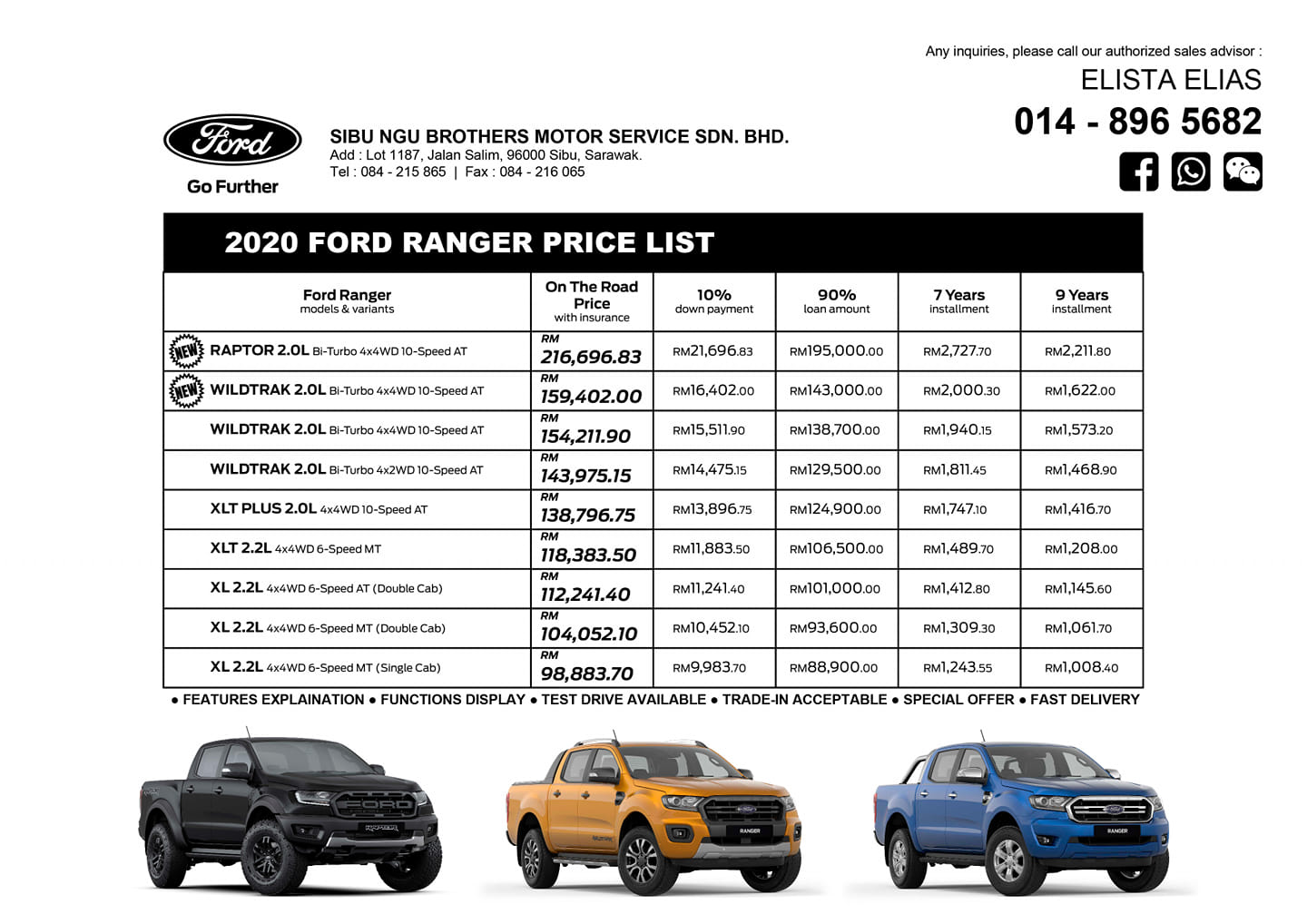 New Price Ford Ranger 2020 Ford Sibu Elista 0148965682 Facebook