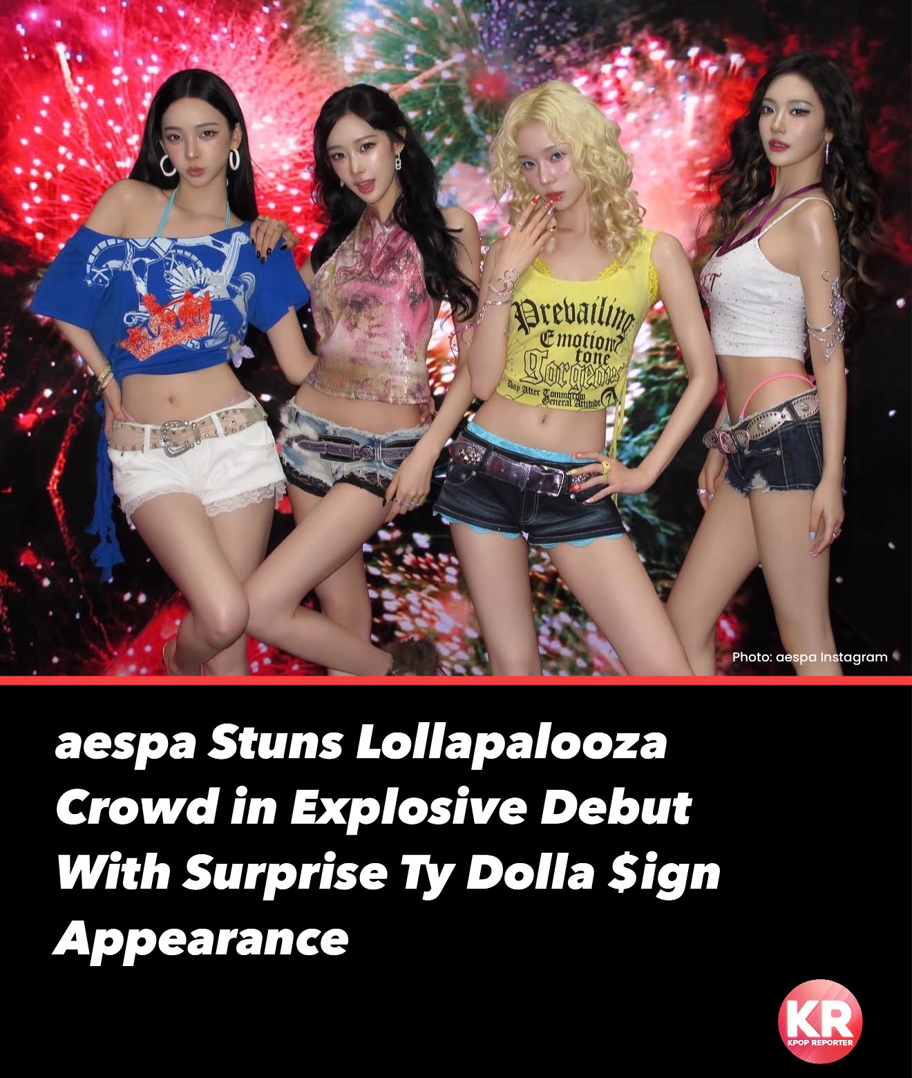 aespa Stuns Lollapalooza Crowd in Explosive Debut With Surprise Ty