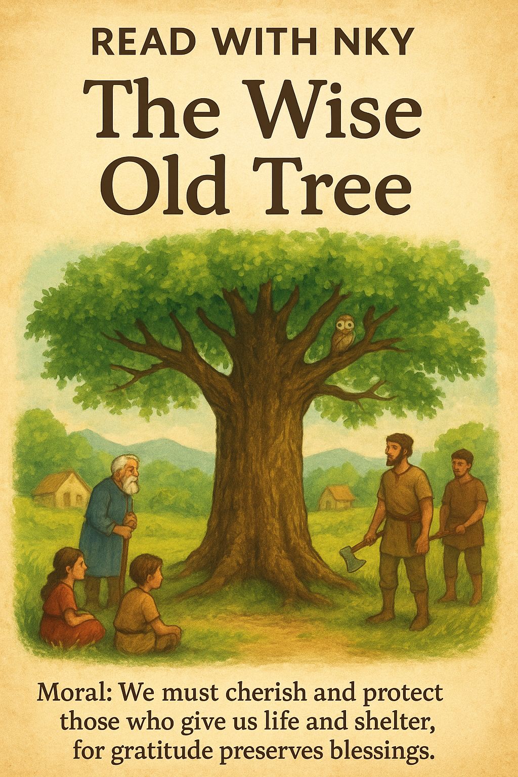 Read - ‎ ‎ ‎ ‎--- ‎ ‎Title: The Wise Old Tree 🌳 ‎ ‎In the heart of a ...