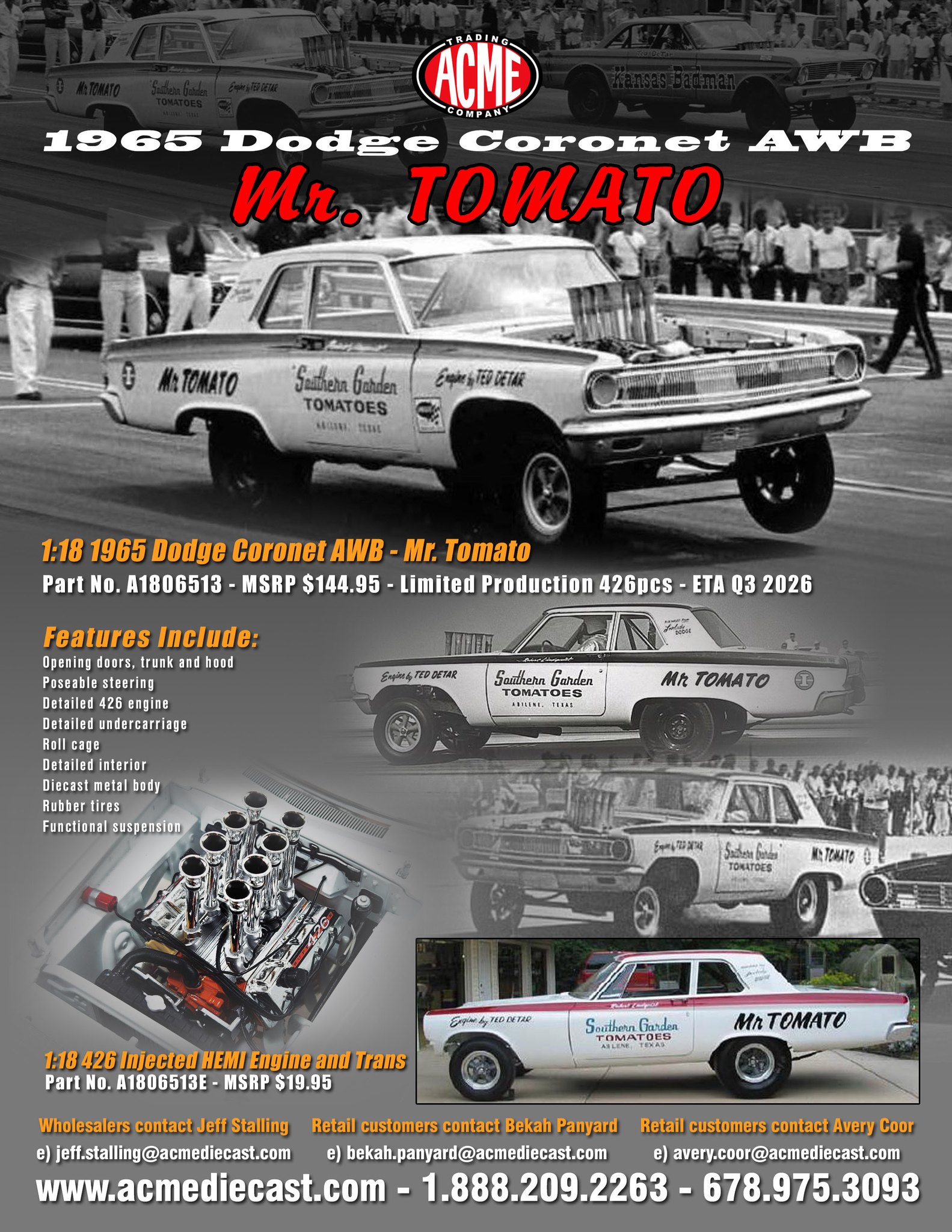 1:18 1965 Dodge Coronet AWB - Mr. Tomato! During the mid-sixties