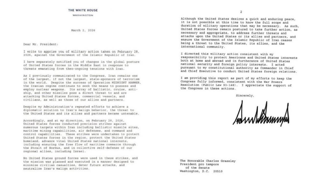 Trump's Letter to Congress:... - Donald Trump For President | Facebook