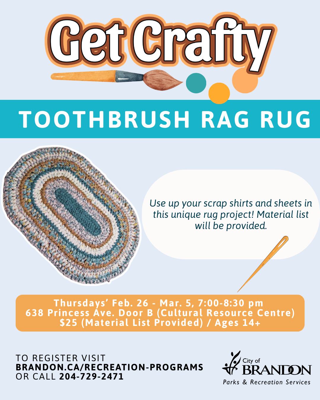 City - 🎨 Get Crafty – Toothbrush Rag Rug Workshop! Looking for a fun ...