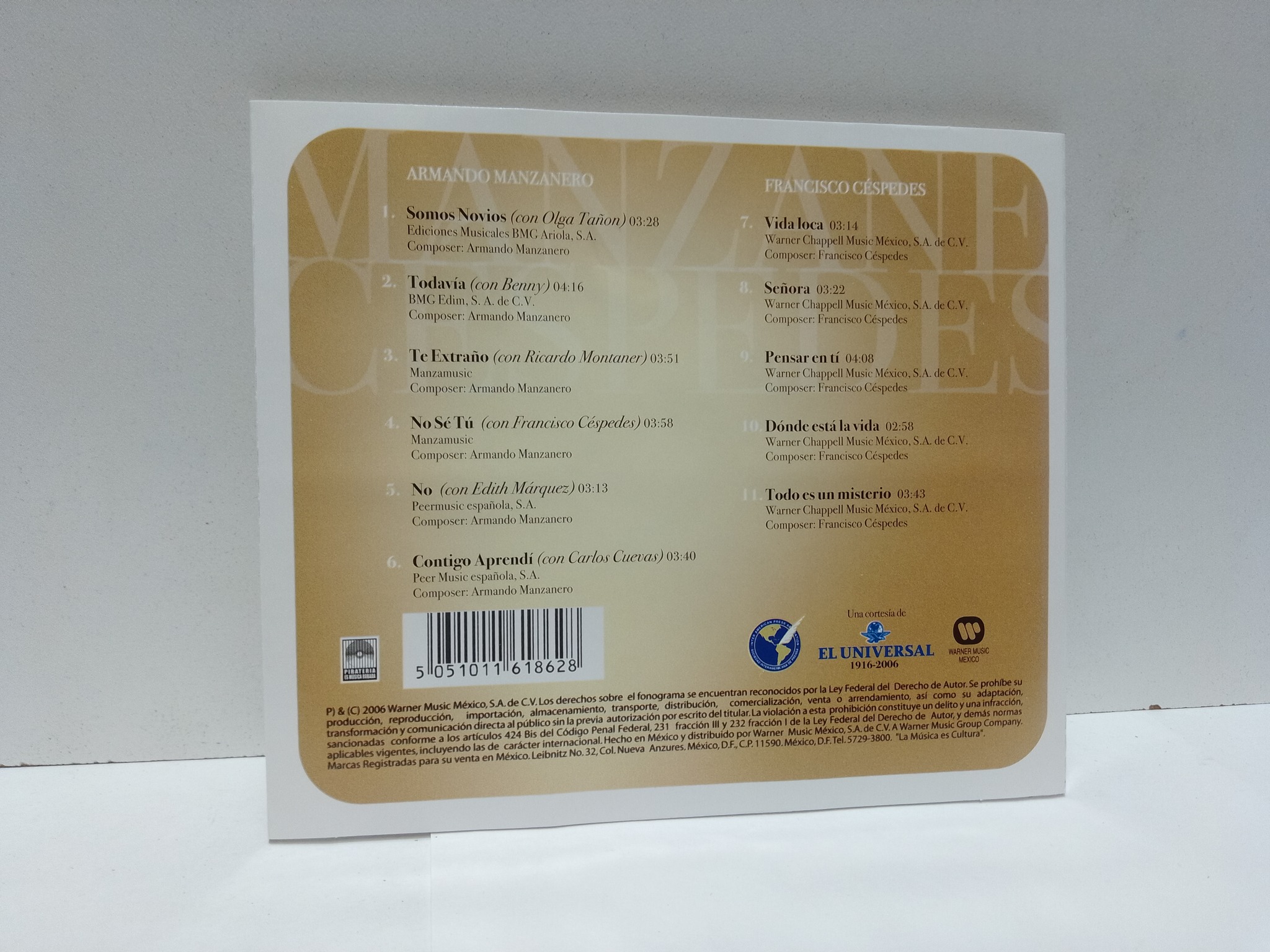 CD- Armando Manzanero Francisco Céspedes-$250 Disquería, Librería 