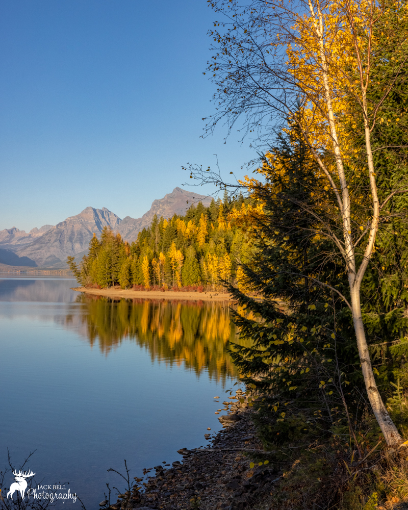 fall magc ing   秋の雪景色 Lake McDonald at Glacier National Park. The autumn breeze whispers
