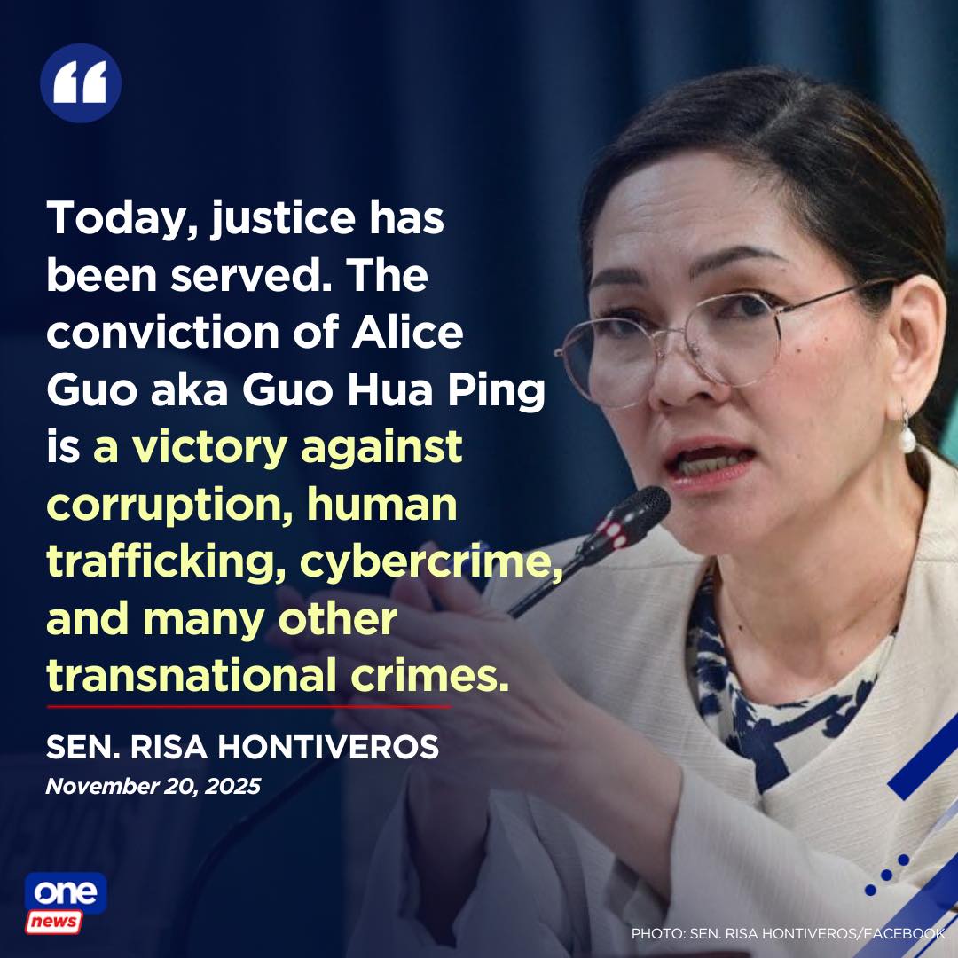 ONE News - Senator Risa Hontiveros on Thursday hailed the... | Facebook