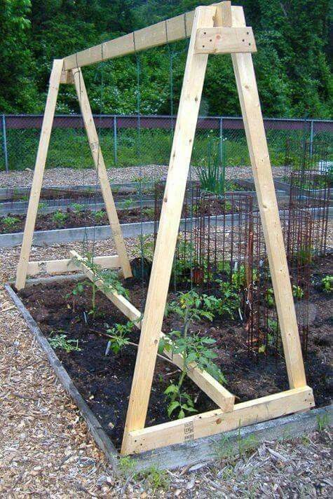 Agricultural - Built this A-frame trellis for my raised garden bed ...