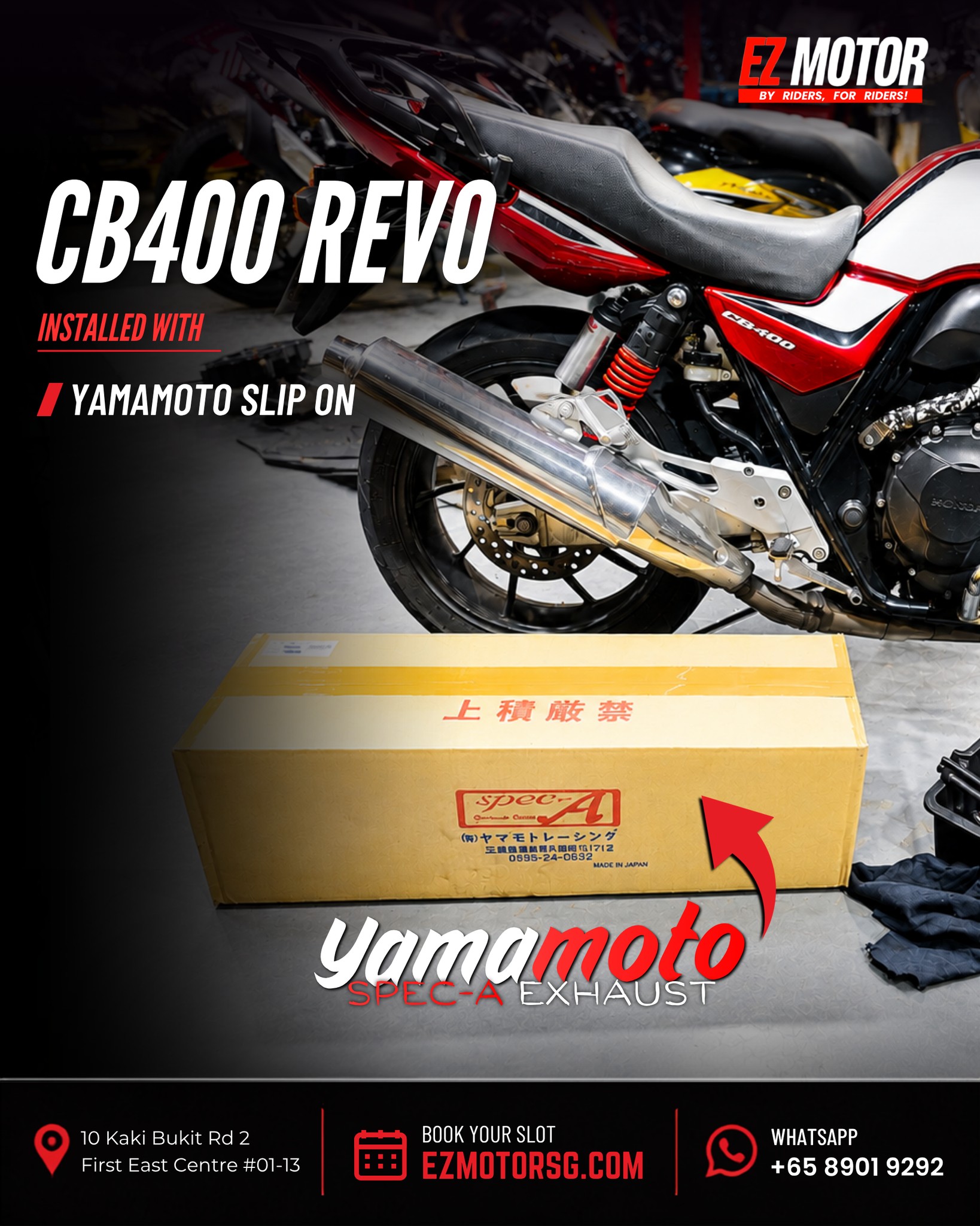 ヤマモトレーシング Ninja400 18〜Ninja400 SLIP-ON TYPE-SA ゴールド