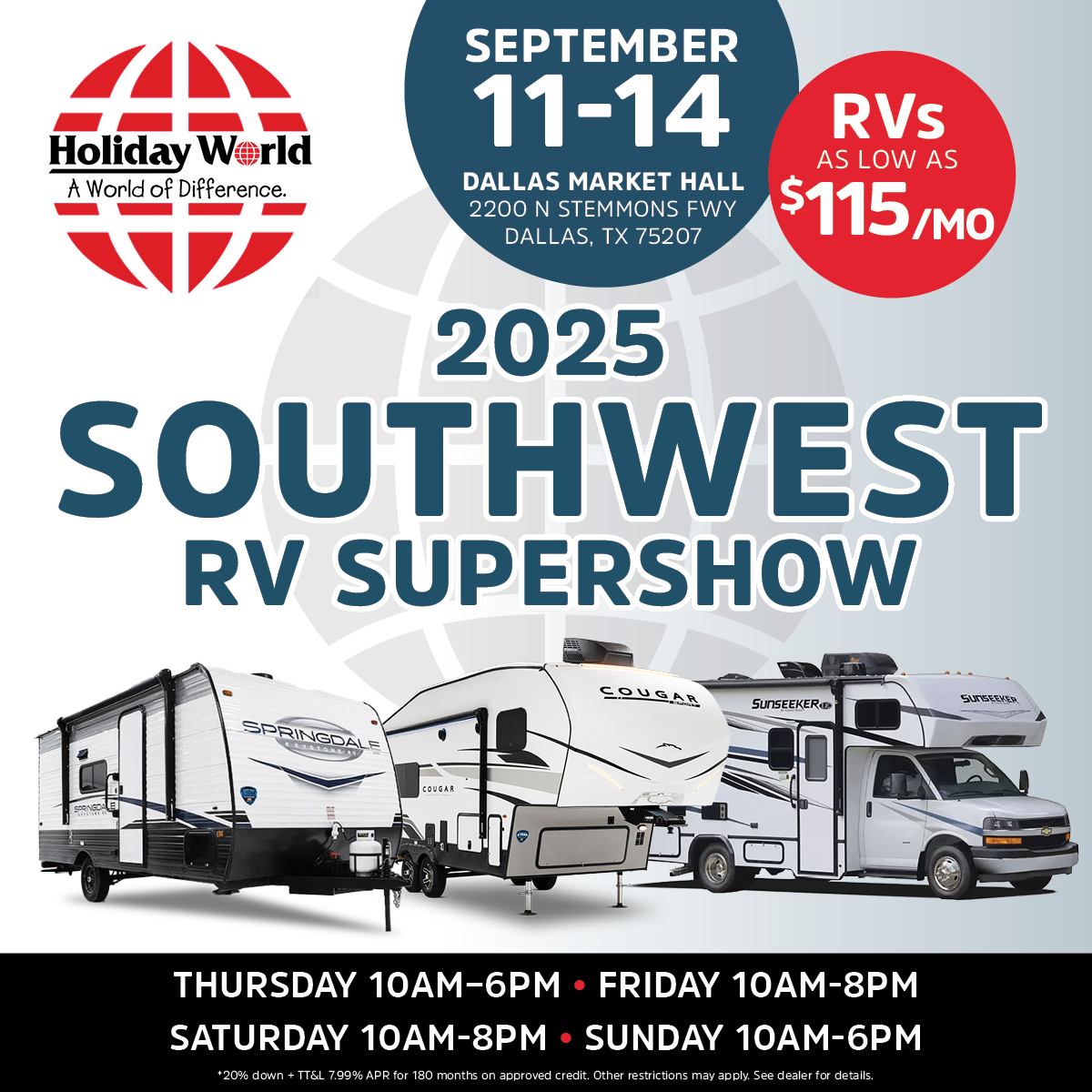 Holiday - 🚐 We’re headed to the 2025 Southwest RV SuperShow at Dallas ...