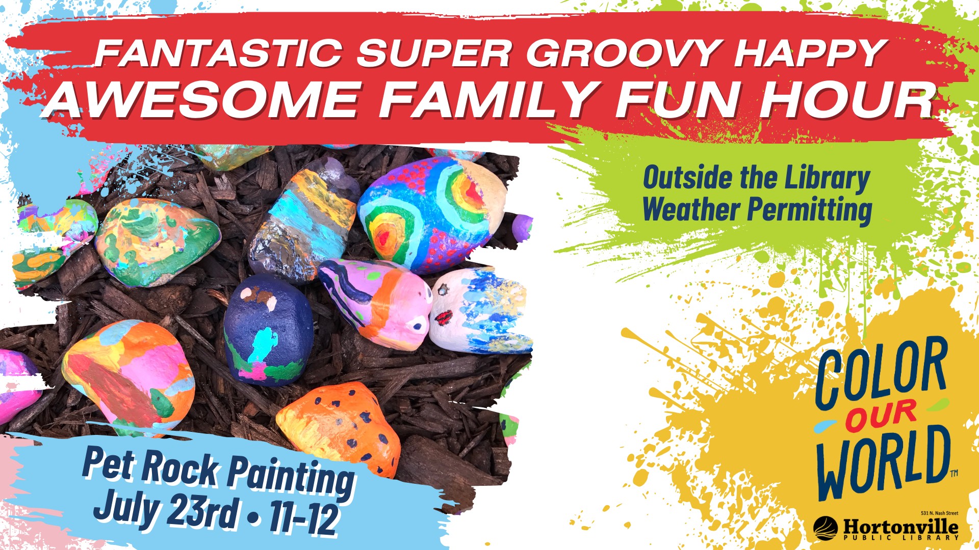 Fantastic Super Groovy Happy Awesome Family Fun Hour - Pet Rock Painting