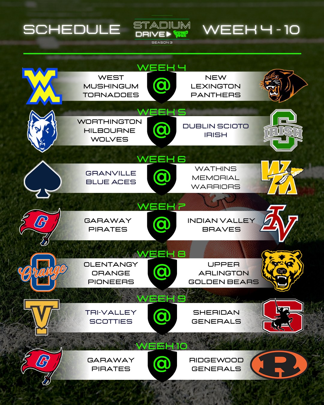 Storied - Here's where we're headed for Stadium Drive weeks 4-10! Which ...