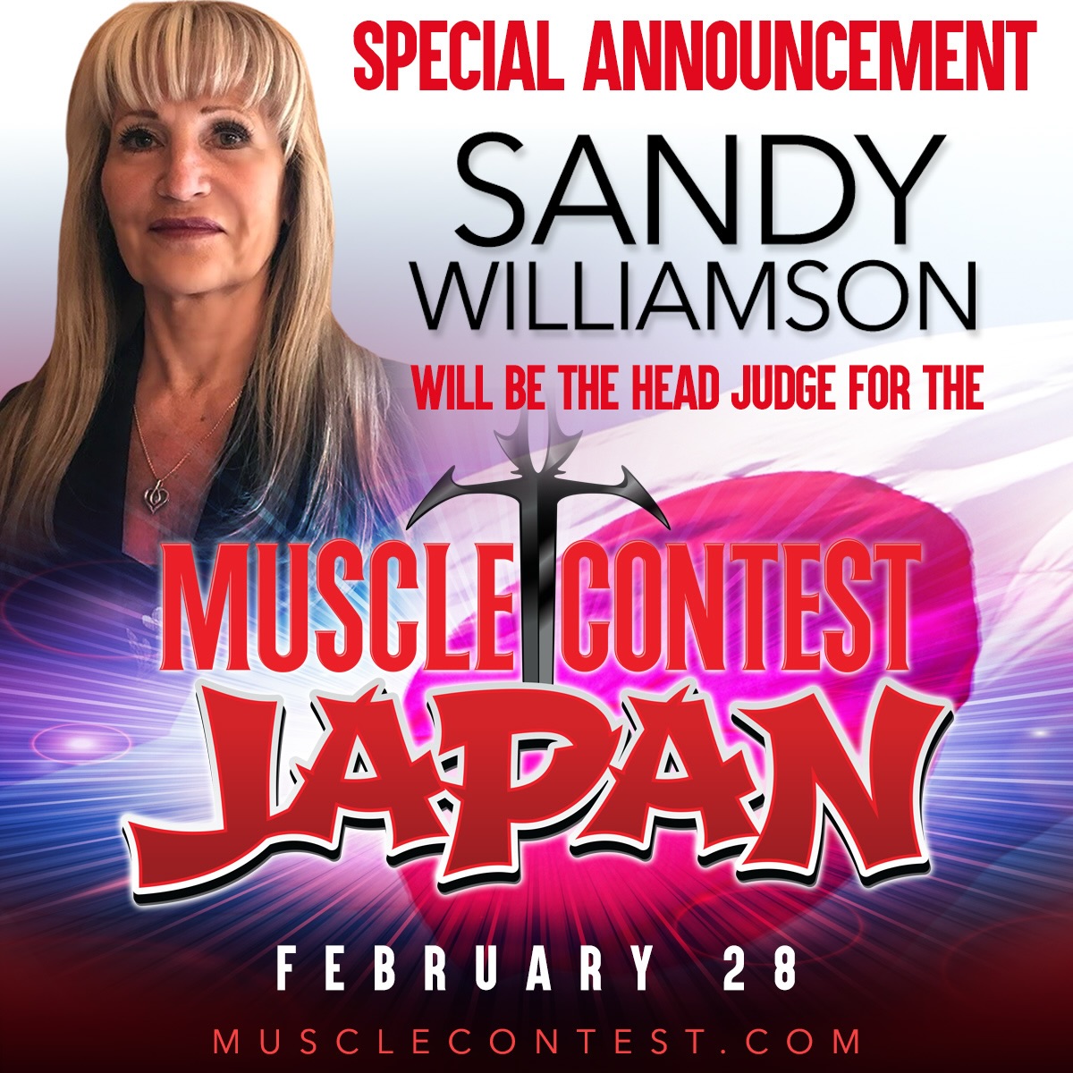 Musclecontest - Sandy Williamson will be the Head Judge... | Facebook