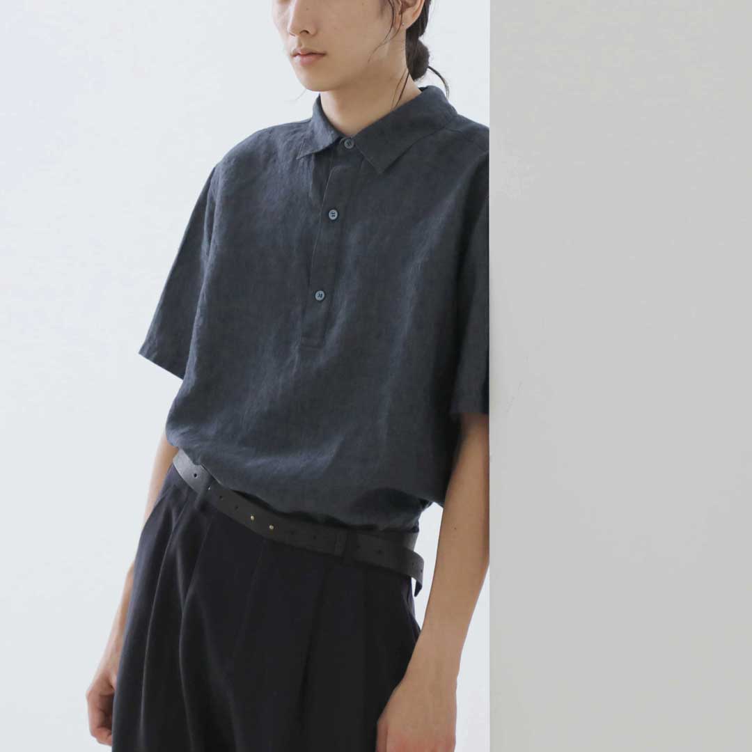 evam eva（エヴァムエヴァ） *water linen V neck pullover リネン
