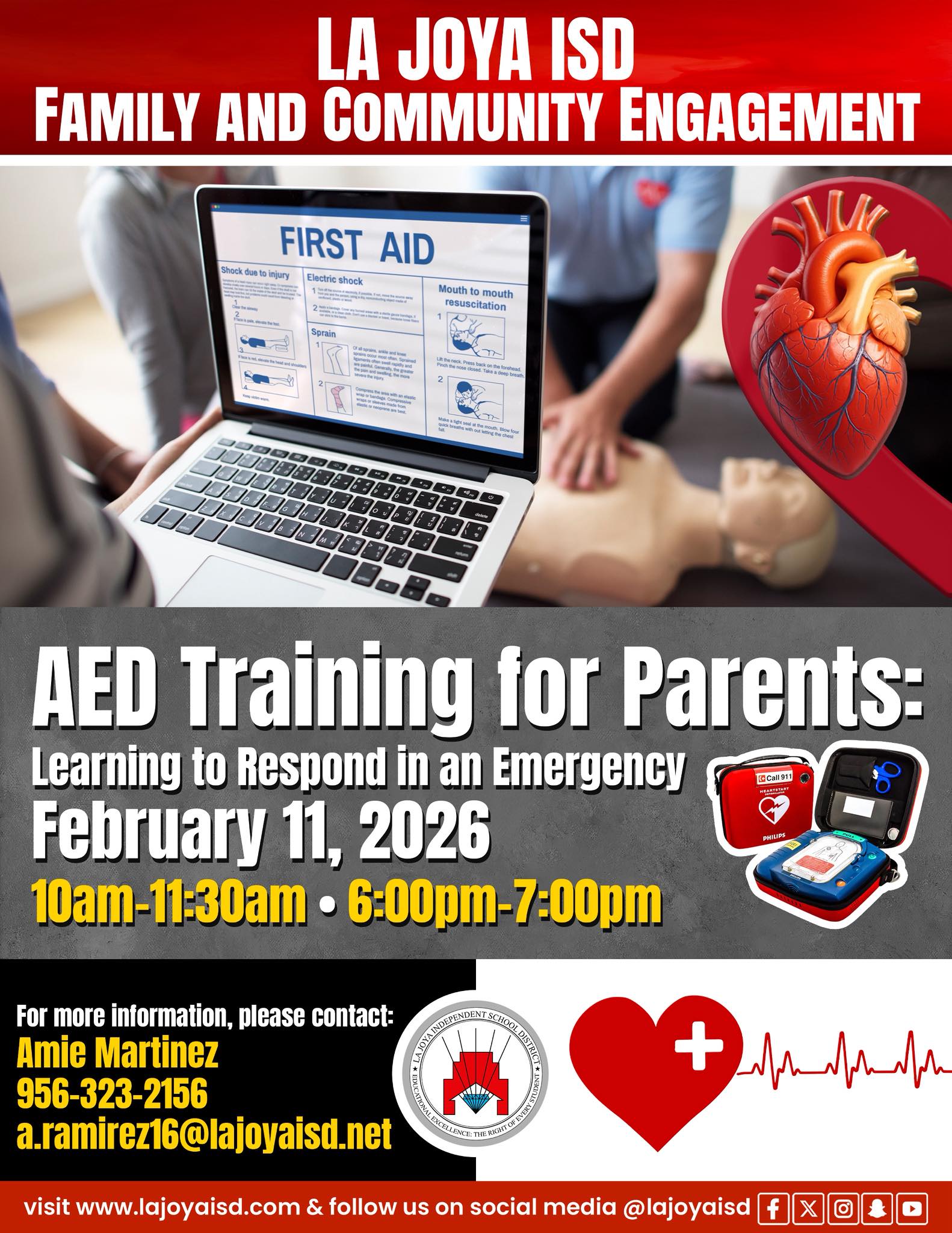 Join is Today for a hands-on AED... - E. B. Reyna Elementary | Facebook