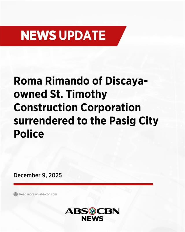 ABS-CBN - Roma Rimando of Discaya-owned St. Timothy Construction ...