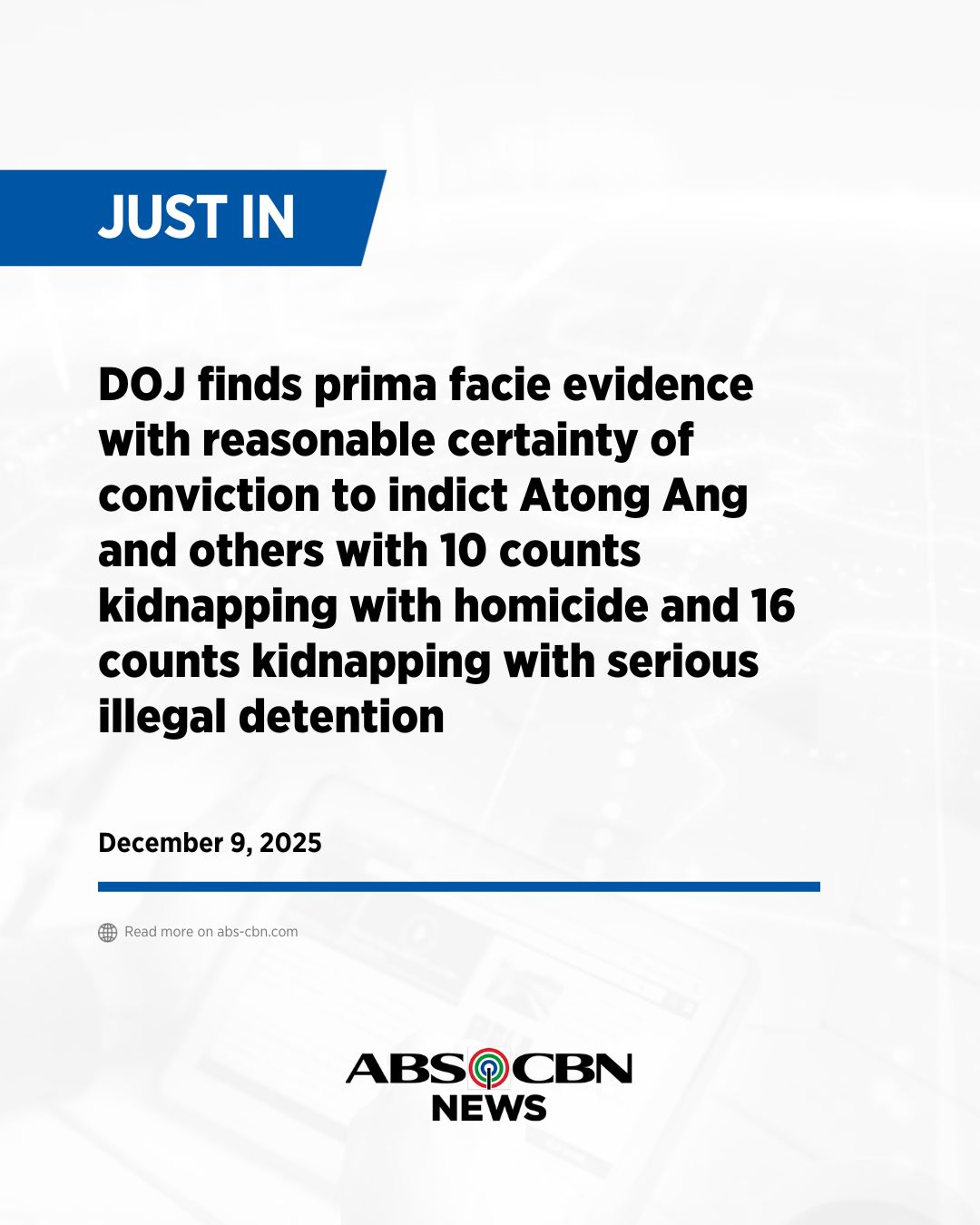 ABS-CBN News - BREAKING: DOJ finds prima facie evidence... | Facebook