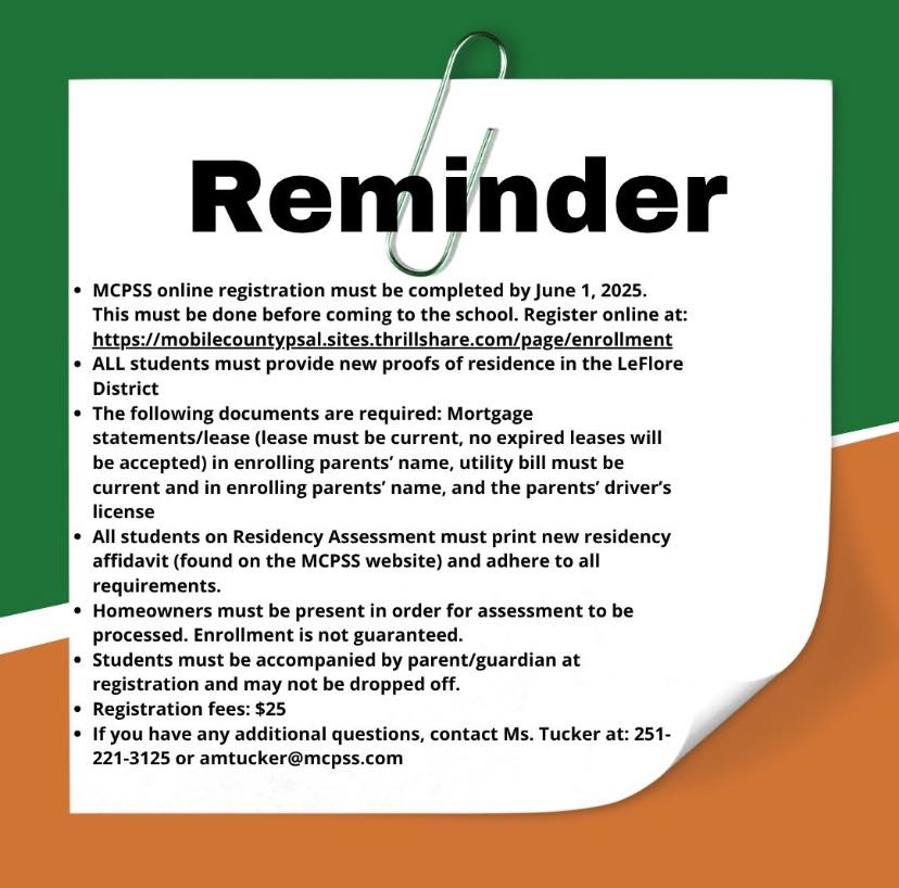 LeFlore - 🚨🚨 MCPSS online registration must be completed by June 1 ...