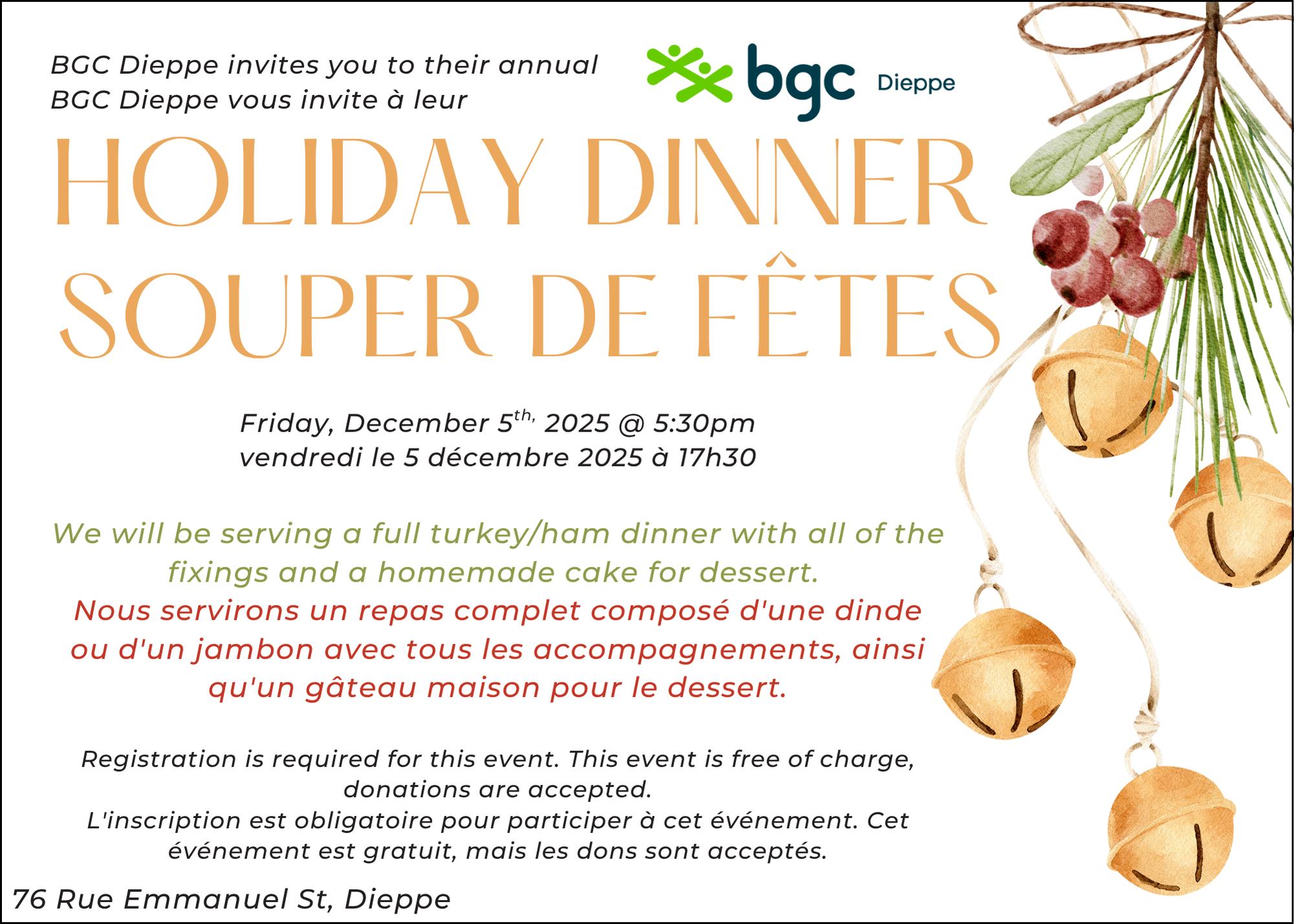 BGC - Registration for the 2025 annual Holiday Dinner is now open ...