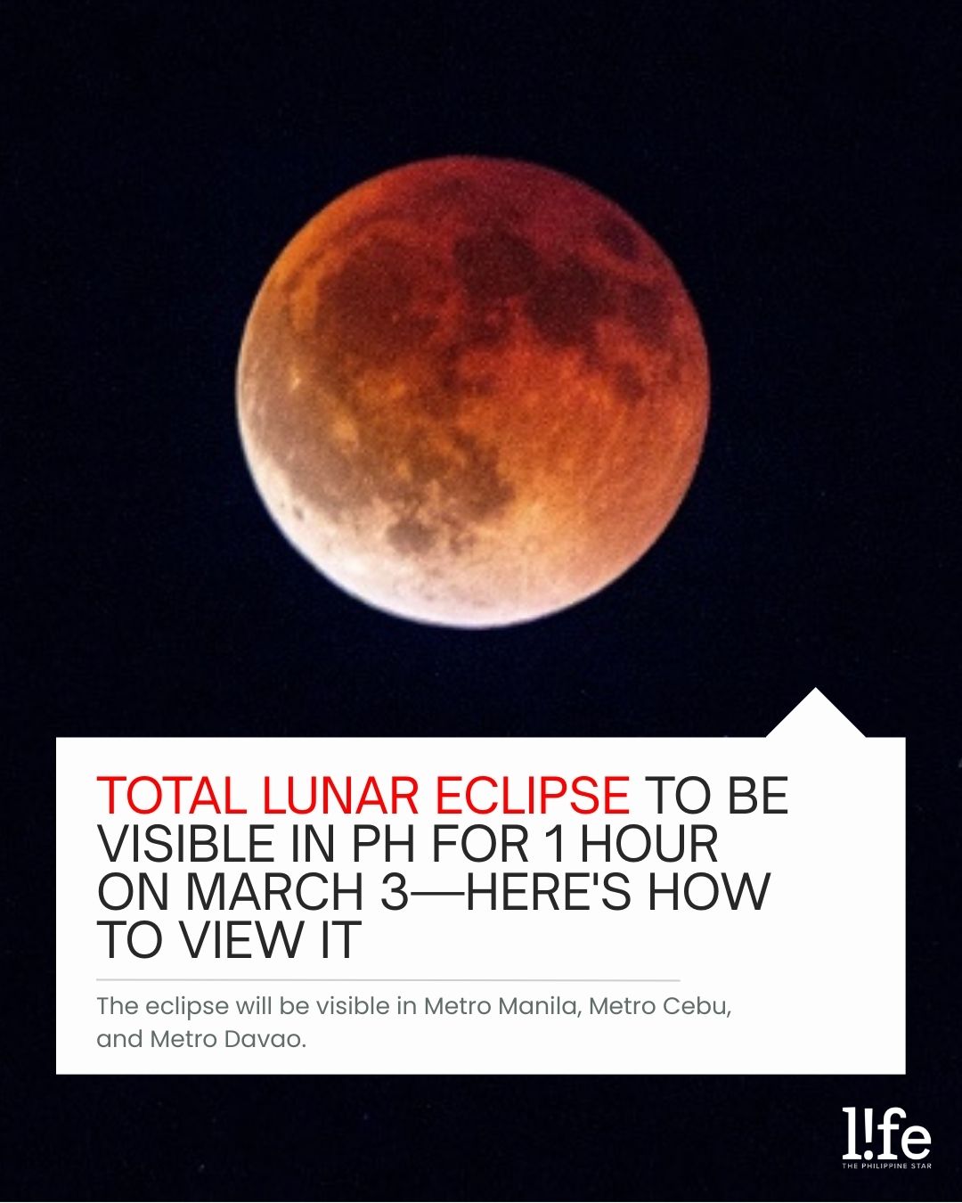 PhilSTAR Life - A TOTAL LUNAR ECLIPSE IS COMING A total... | Facebook