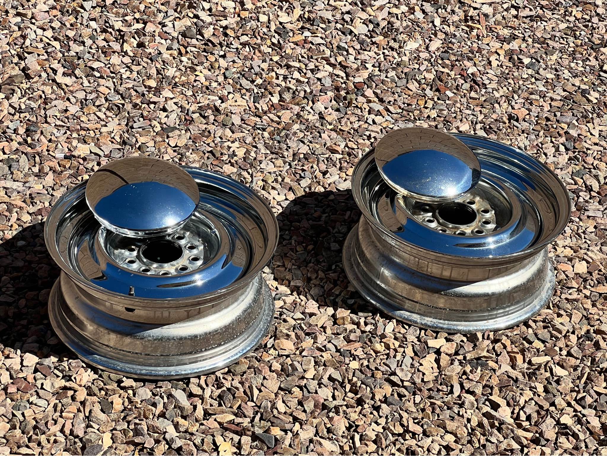15x6 Chrome baby moon wheels multi/5 lug chev/ ford - Car Wheels, Tires ...