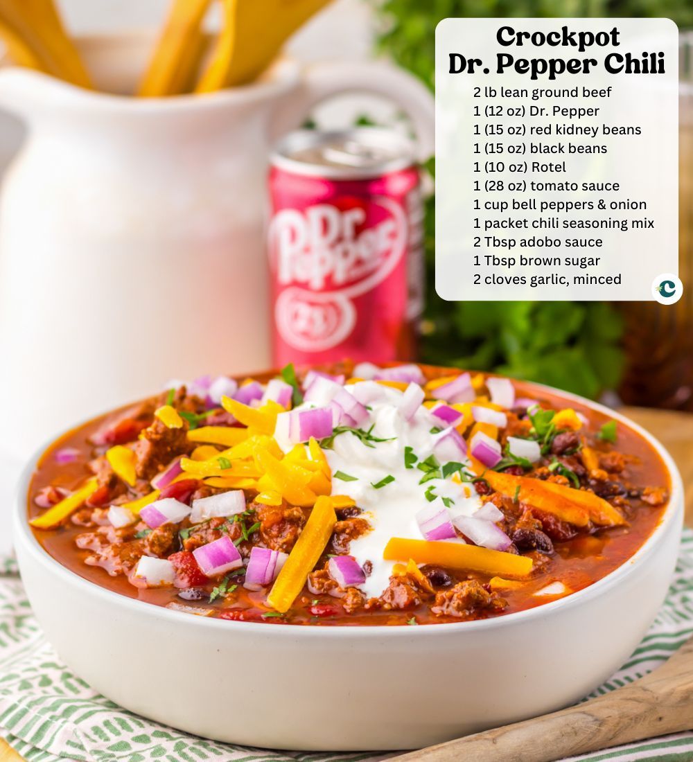Crayons - DR PEPPER CHILI 🥤🌶️ 🔥 • 2 lb lean ground beef • 1 (12 oz) Dr ...