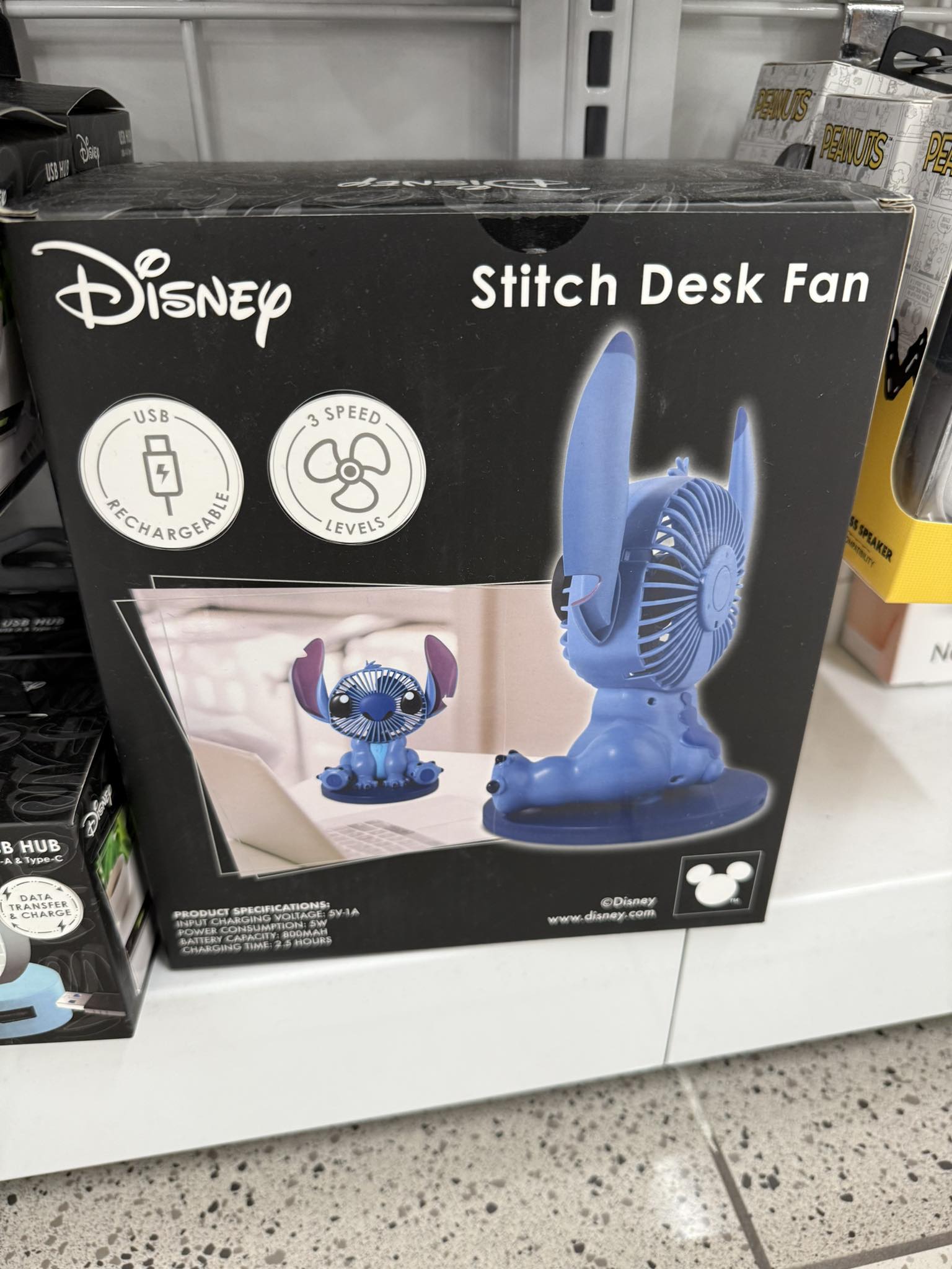 Disney Stitch Compact Portable Fanセット 冷暖房・空調