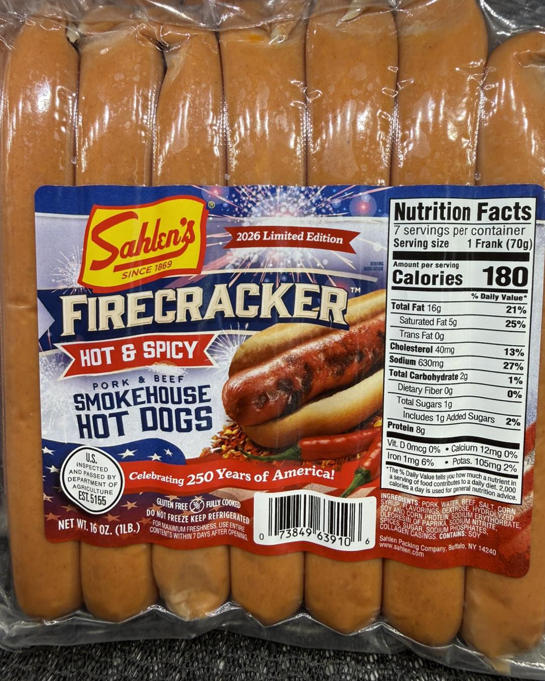 Brand new from Sahlen's Premium Meats to Honor Americas 250th