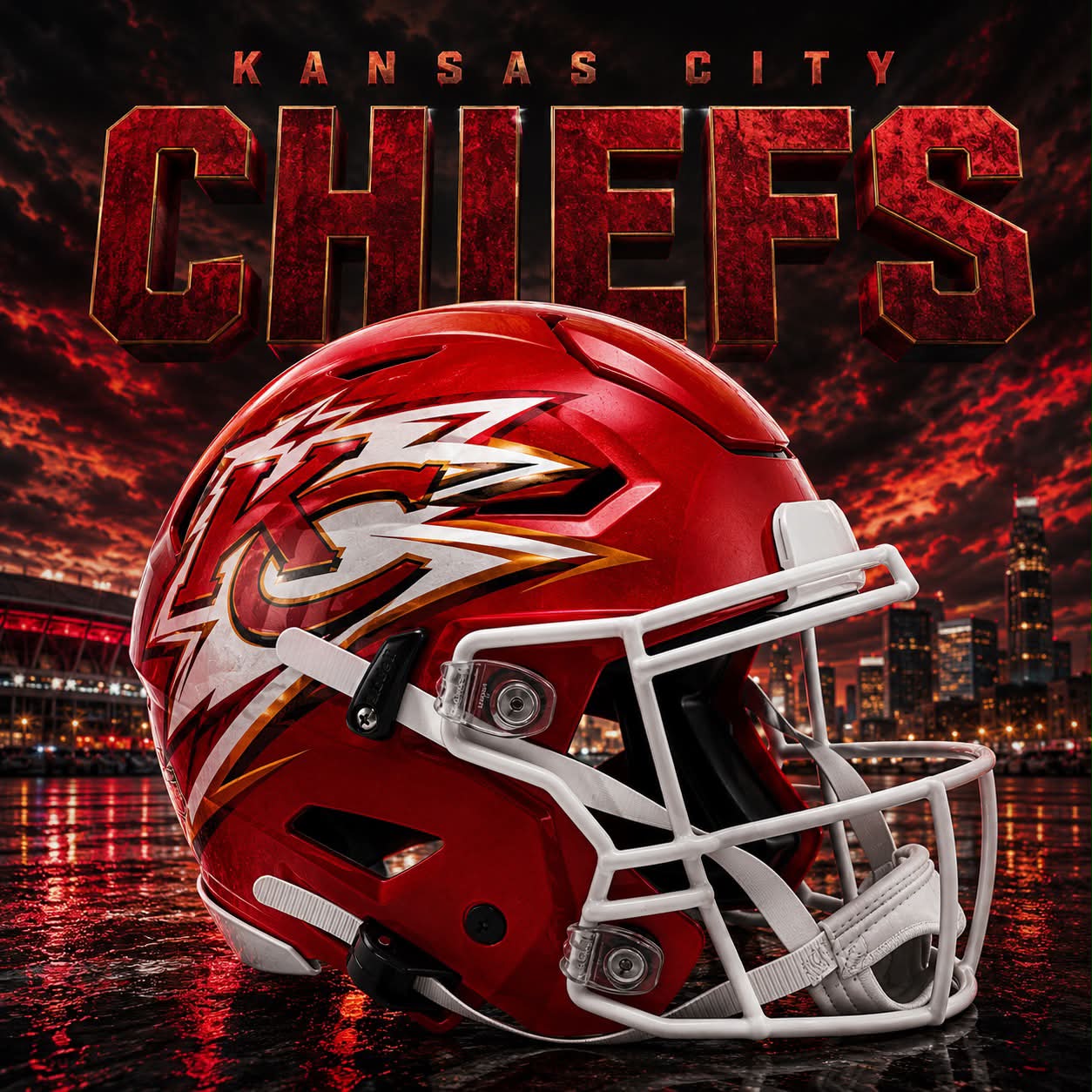 chiefs motorcycle helmet Kansas City 2025 Salute to Service Mini Speed Based on one of the most popular Salute to Service designs Happy Master Chief - Chief