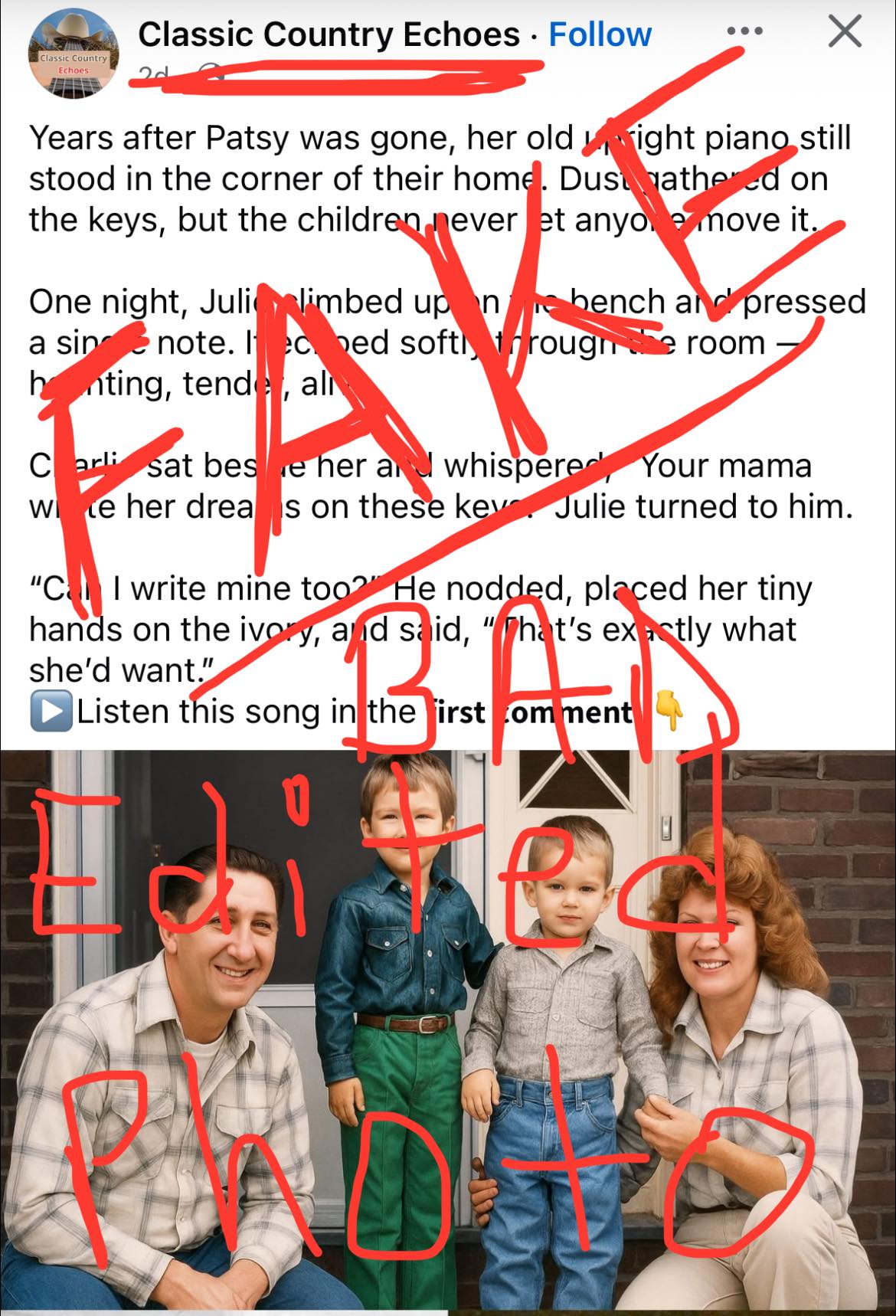 Patsy - Another horrible example of AI. Total lies. And whoever edited ...