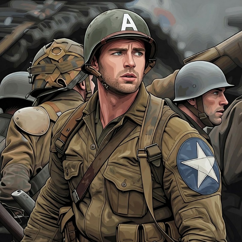 captain icon h on us soldier ww2 helmet WWII Army M1 Steel Shell with Net/Canvas Chin Strap DIY Painting : Sports & Outdoors Captain America punched H*tler on