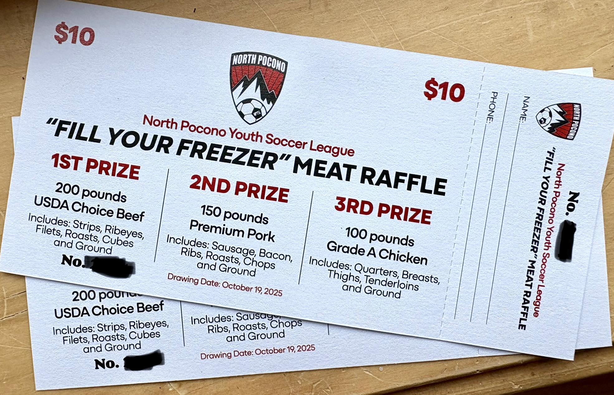 Raffle tickets are... - North Pocono Youth Soccer League | Facebook