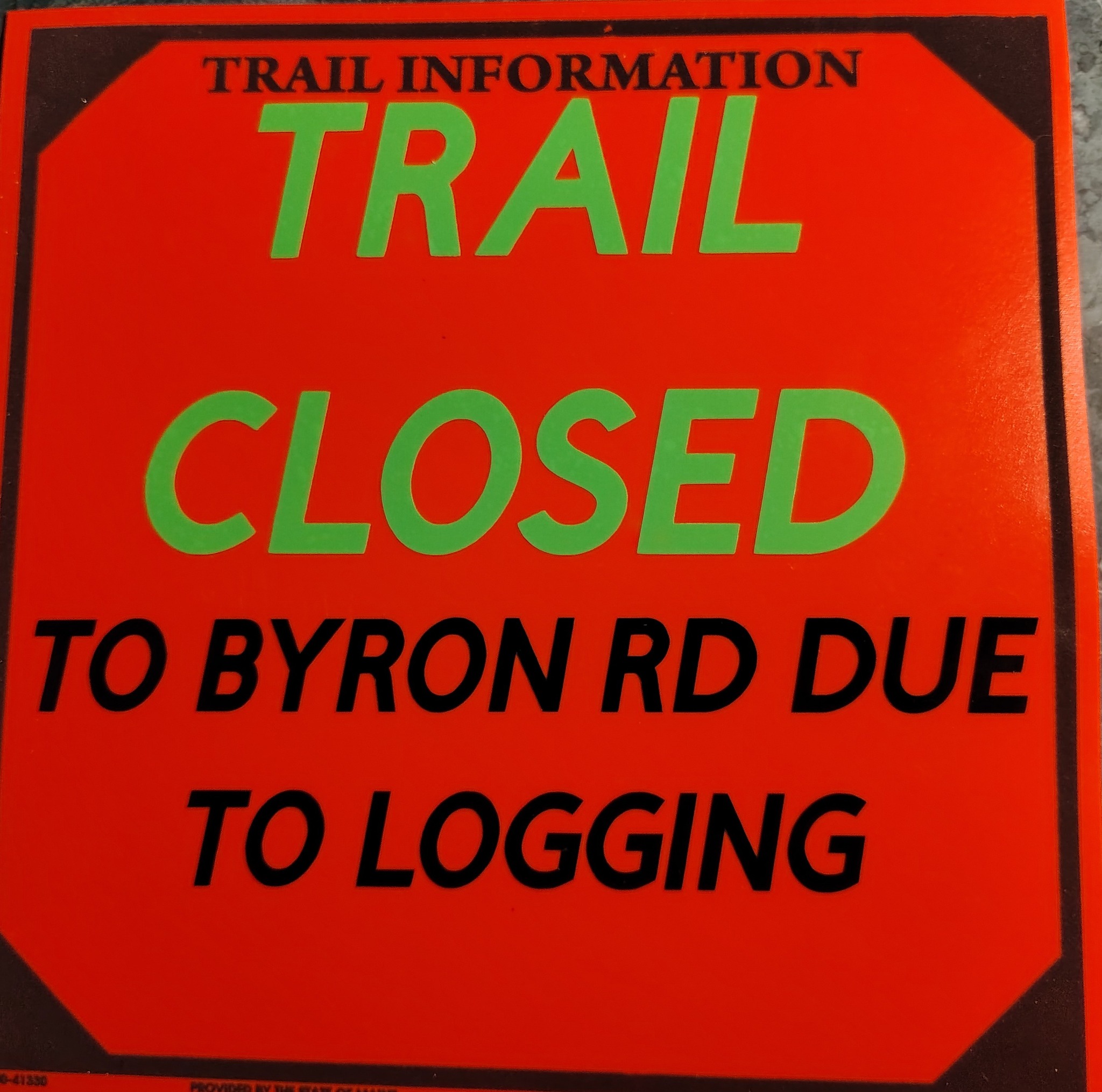 Weld - TRAIL CLOSED!!!!!!! From the intersection of ITS 89 to the Byron ...