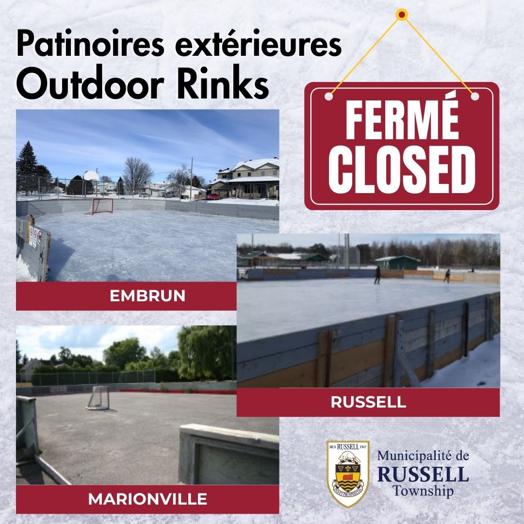 Municipalité - ⛸️ 🚨 Due to warmer temperatures, our outdoor rinks are ...