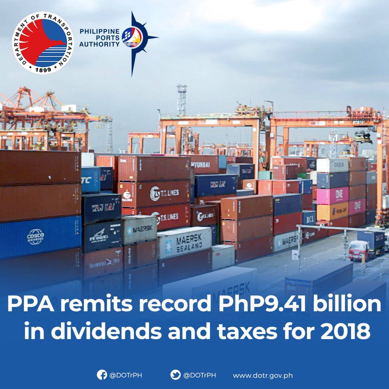 Department of Transportation - Philippines - PPA REMITS RECORD PHP9.41 ...